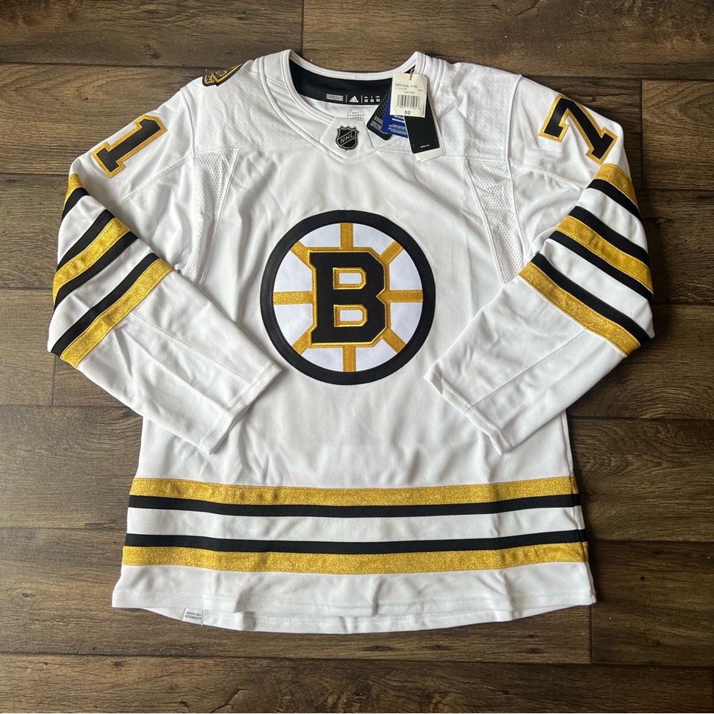 Adidas Men's Boston Bruins 100th Anniversary Hall Away Jersey White Size 52 NEW